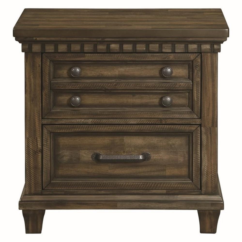 Picket House Furnishings Johnny 2 Drawer Nightstand in Smokey Walnut