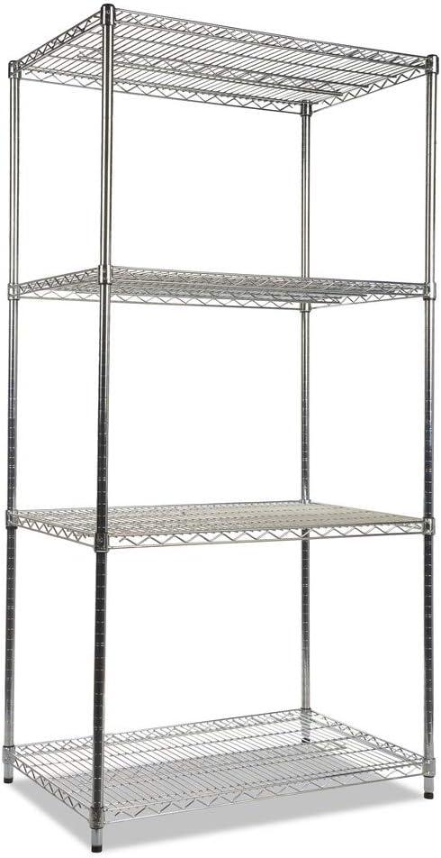 NSF Certified Industrial 4-Shelf Wire Shelving Kit 36w x 24d x 72h, Silver