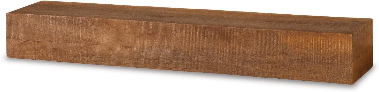 Cadmon Brown Rough Sawn Wood Wall Shelf