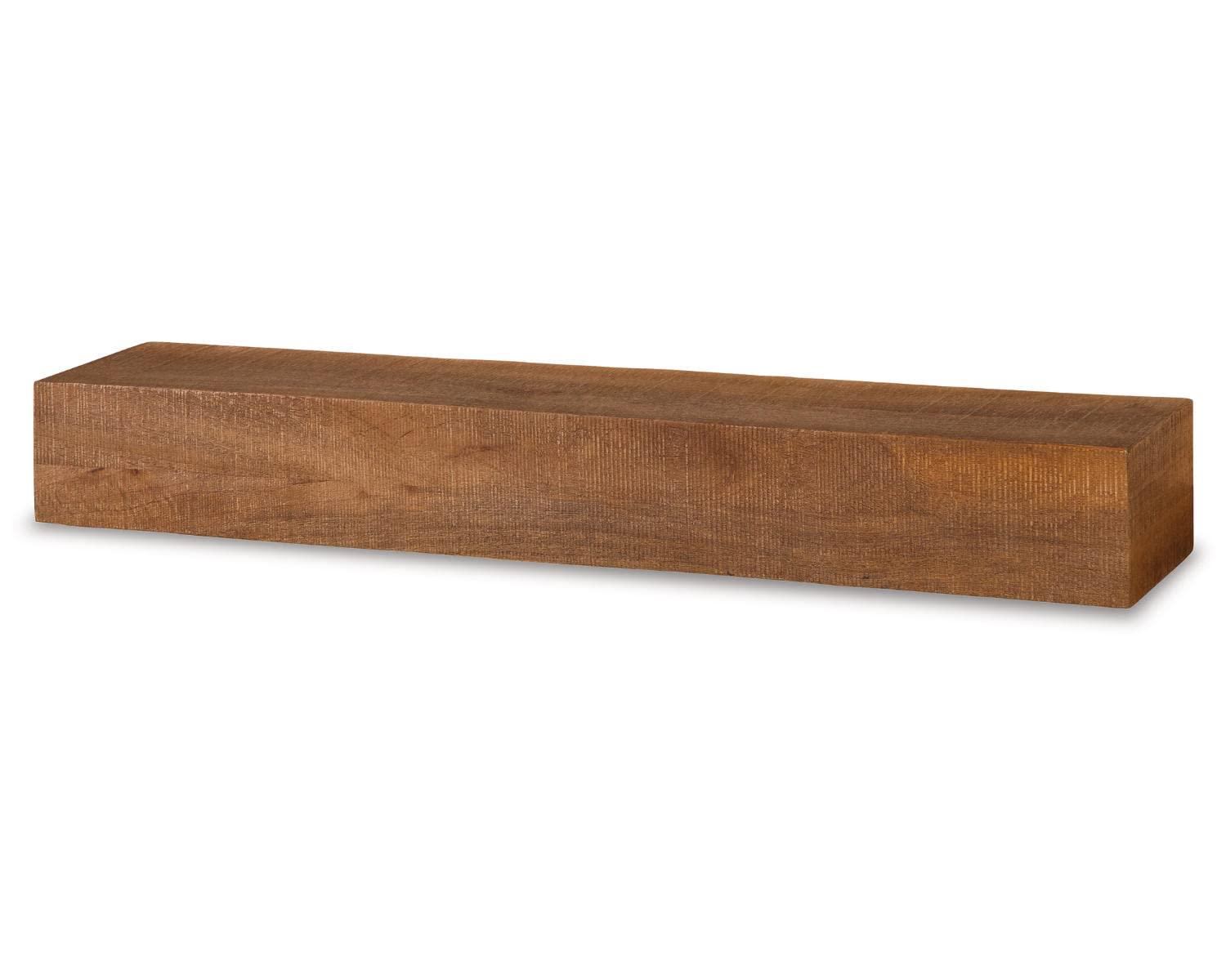 Cadmon Brown Rough Sawn Wood Wall Shelf