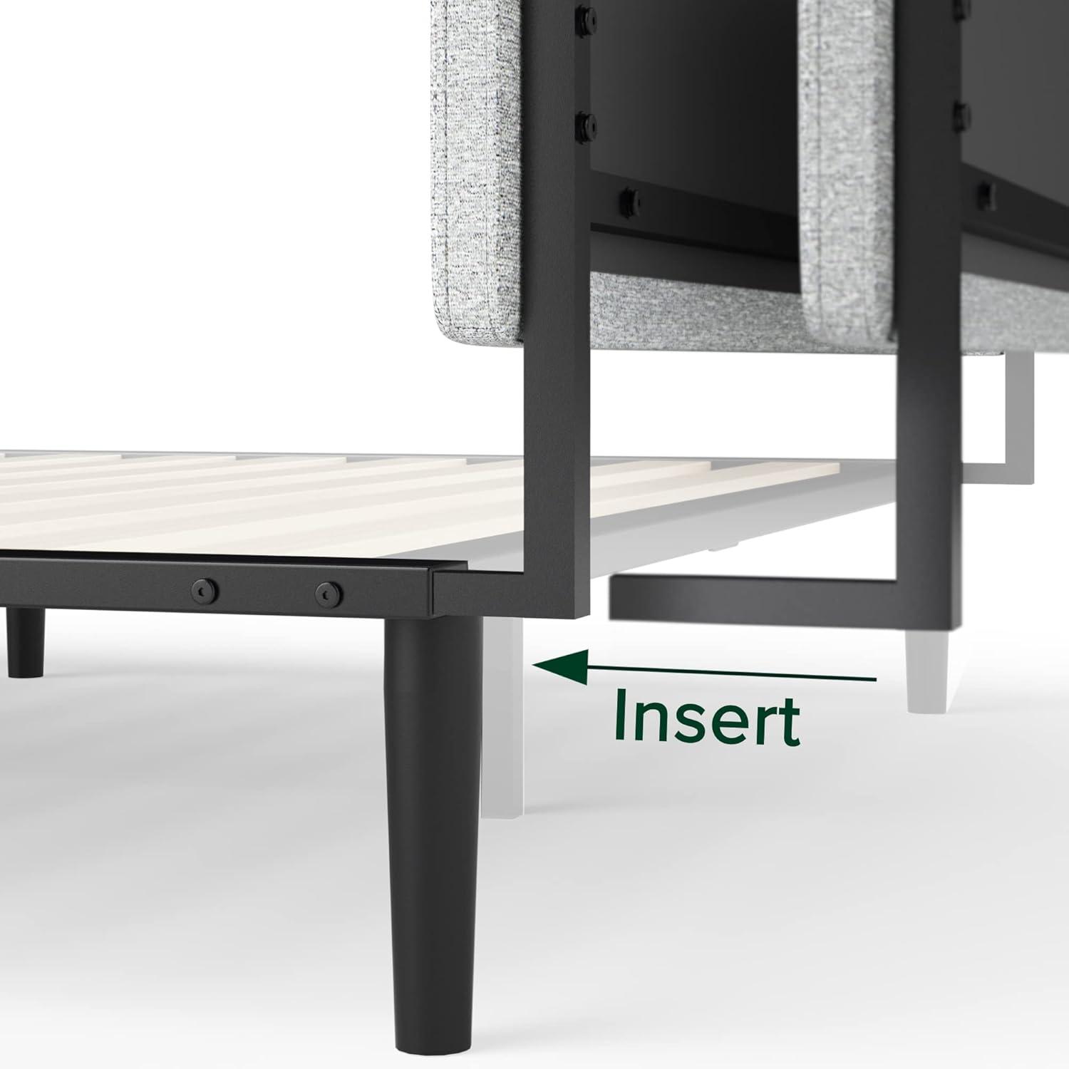 Zinus Parker Metal Platform Bed, Charcoal, Twin