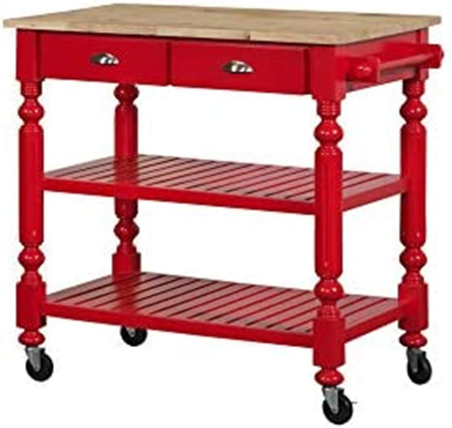 Bernards Payson Red Kitchen Island