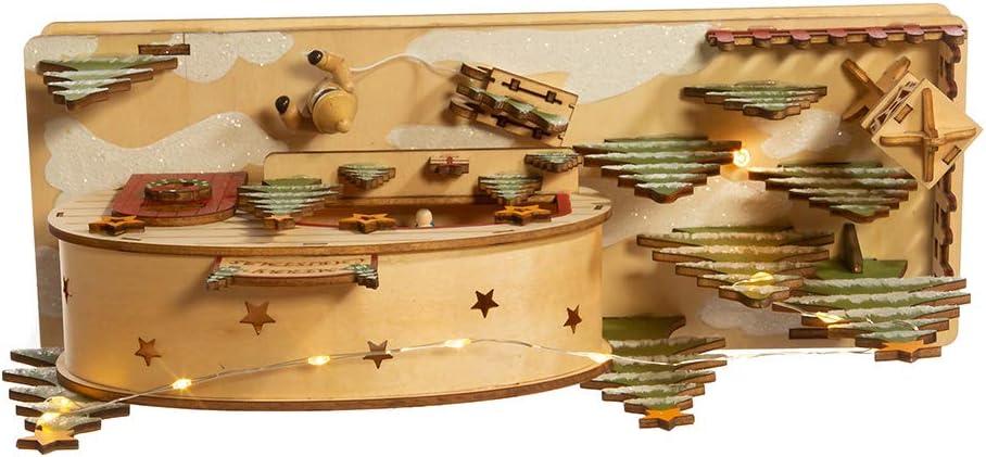 Kurt S. Adler Kurt Adler 7-Inch  Battery-Operated Wooden Light Up Camping Scene
