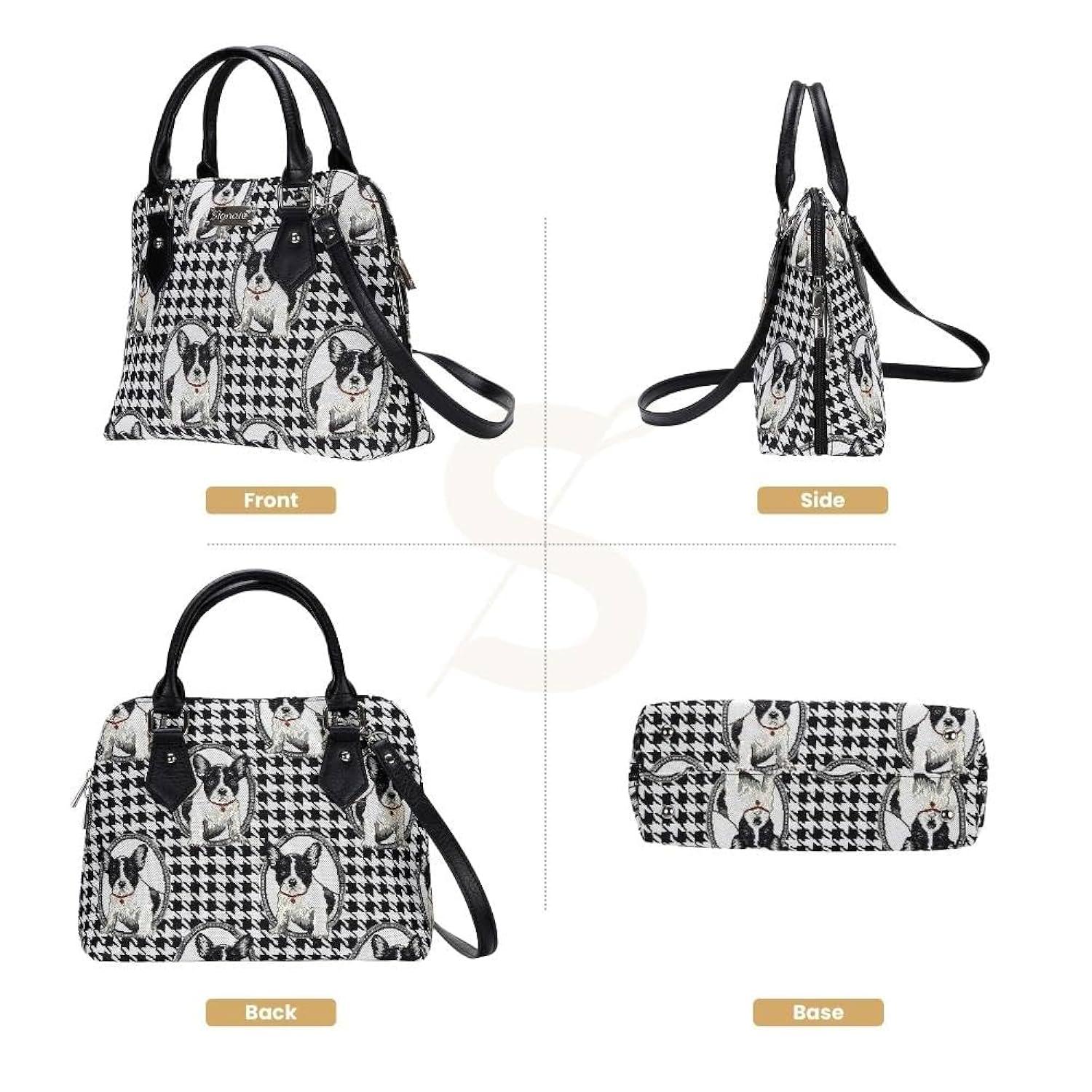 French Bulldog Convertible Top Handle Purse Handbag