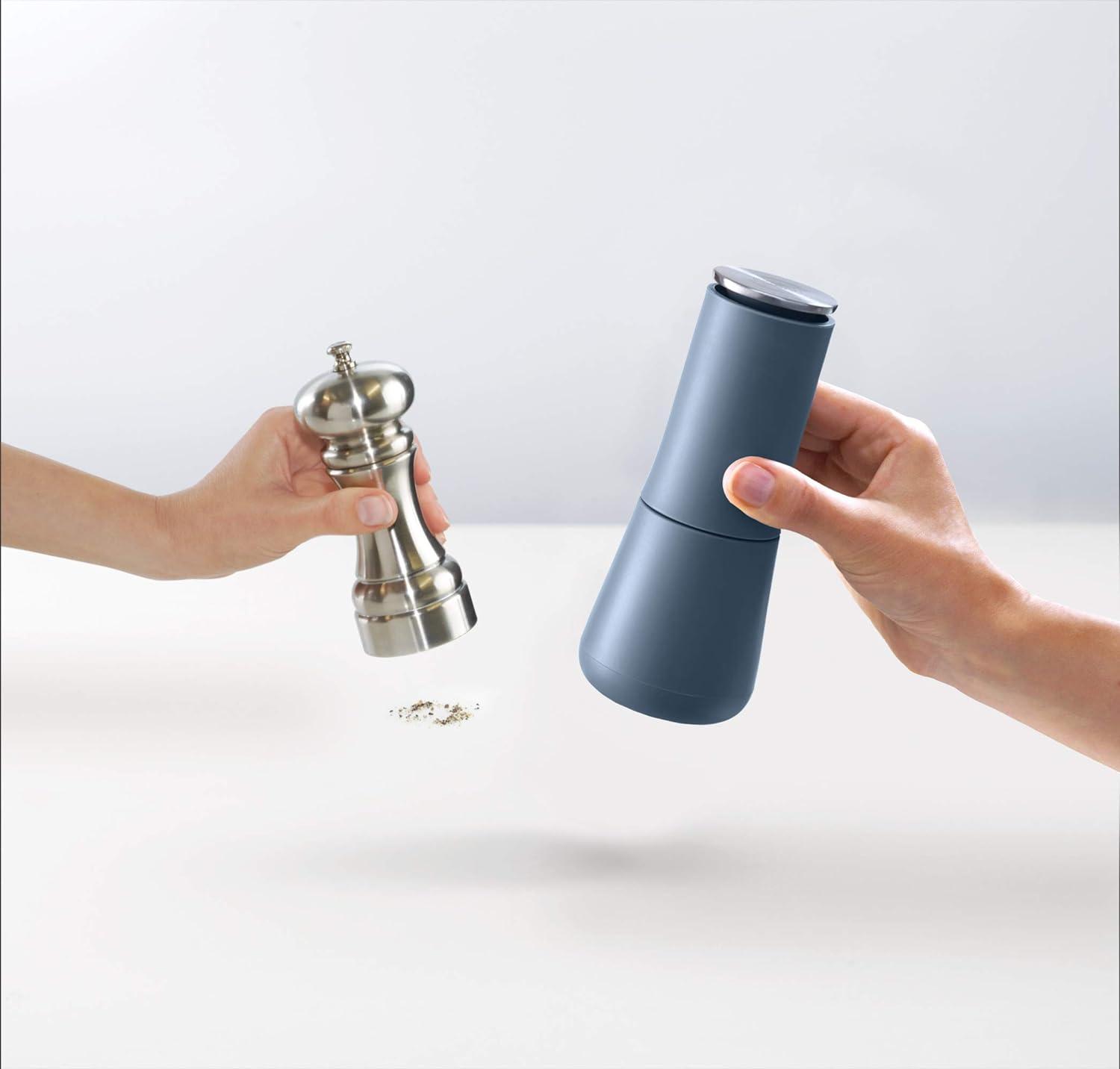 Sky Blue and Dark Blue Non-Spill Salt and Pepper Mill Set