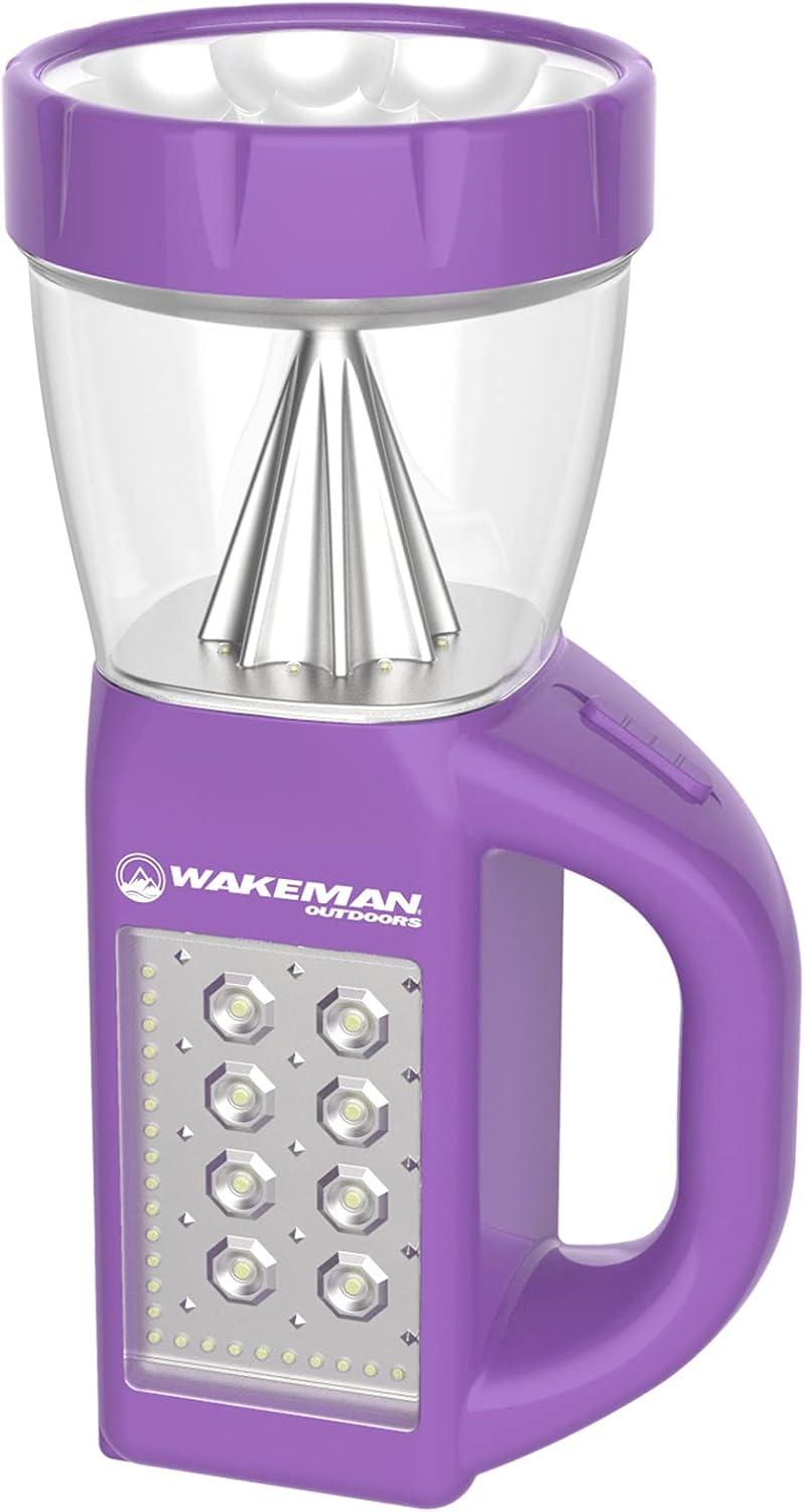 3-in-1 LED Lantern - Compact, Lightweight Camping Light, Flashlight, and Panel Illumination for Reading and Emergencies by Wakeman Outdoors (Purple)