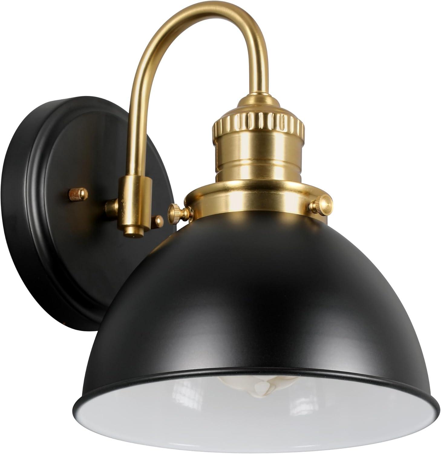 Savannah Farmhouse 9.5'' Matte Black Metal Dimmable Wall Light