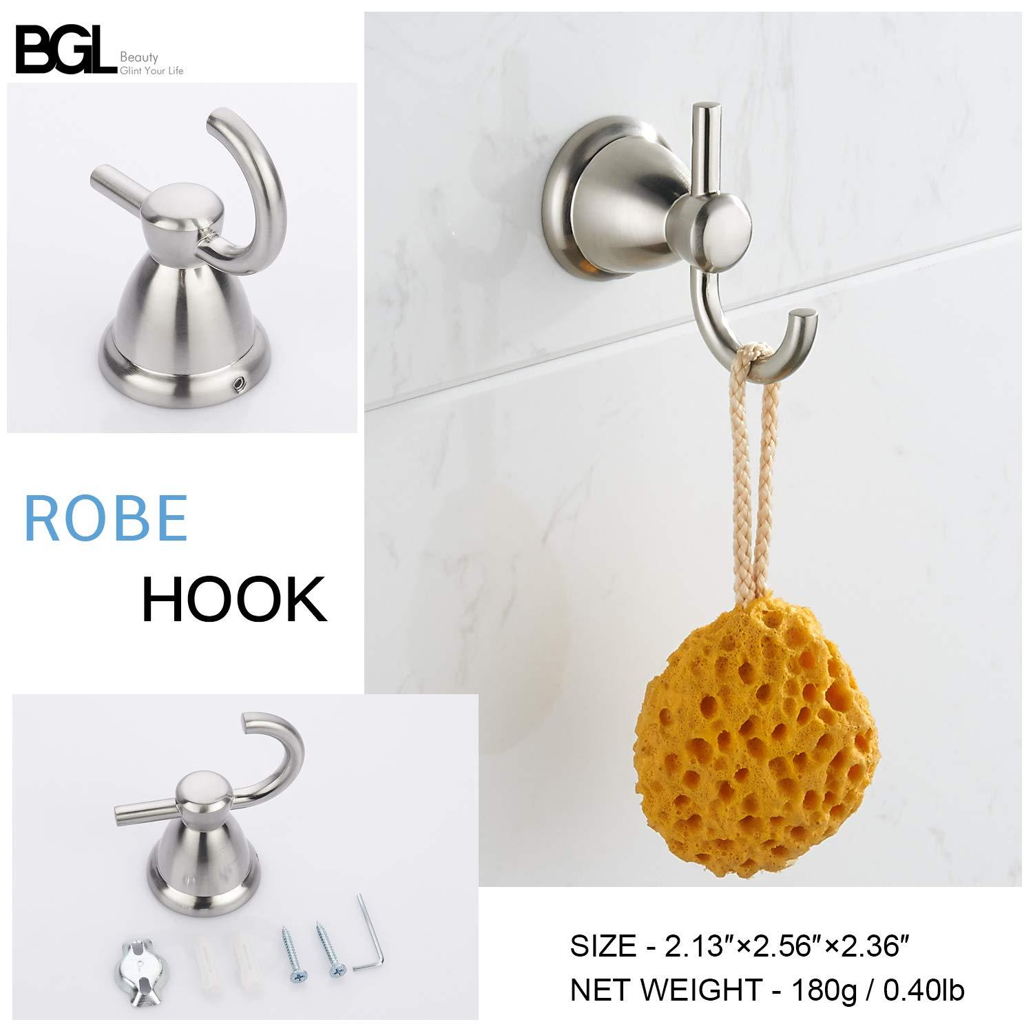 BGL Bathroom Hardware Set, Brushed Nickel Adjustable Expandable Towel Bar 4-Piece Bathroom Accessory Set Wall Mounted