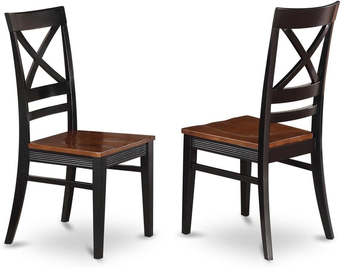 East West Furniture Antique 3-piece Dining Set with Wood Chairs in Black/Cherry