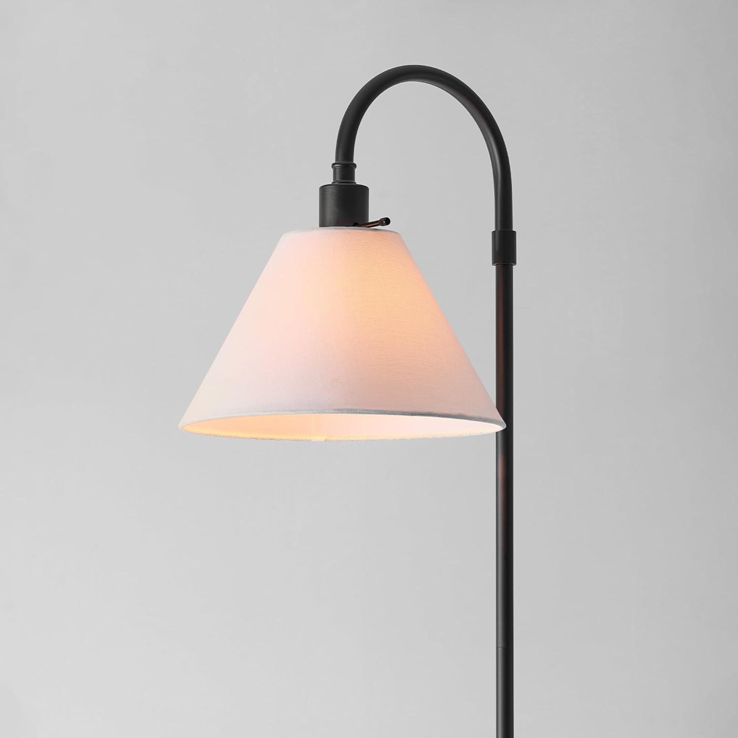 Globe Electric Barden 58" Black Floor Lamp with Dark Gray Velvet Shade Made of Metal Material