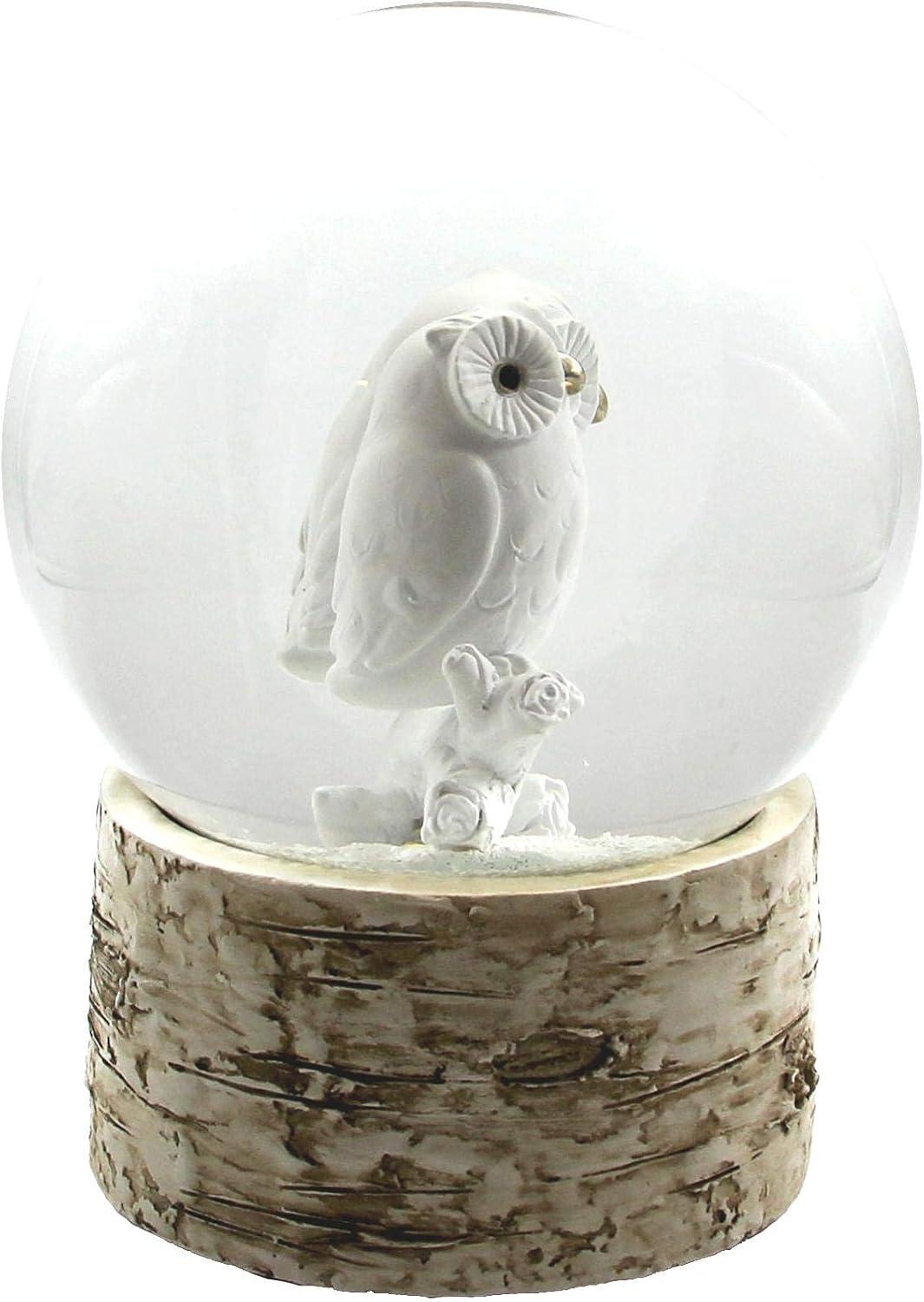 The San Francisco Music Box Company White Owl Babies 120MM Snow Globe