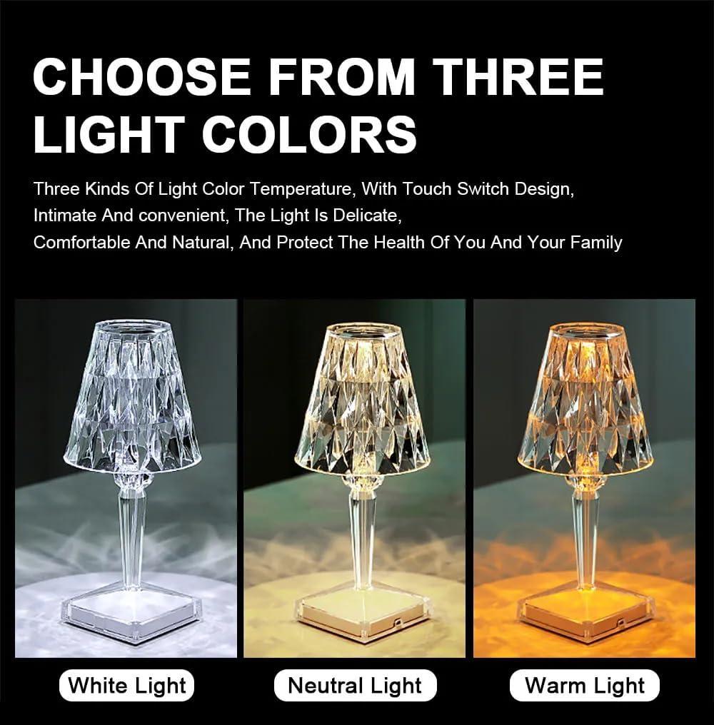 Crystal Touch Control Rechargeable Acrylic Table Lamp