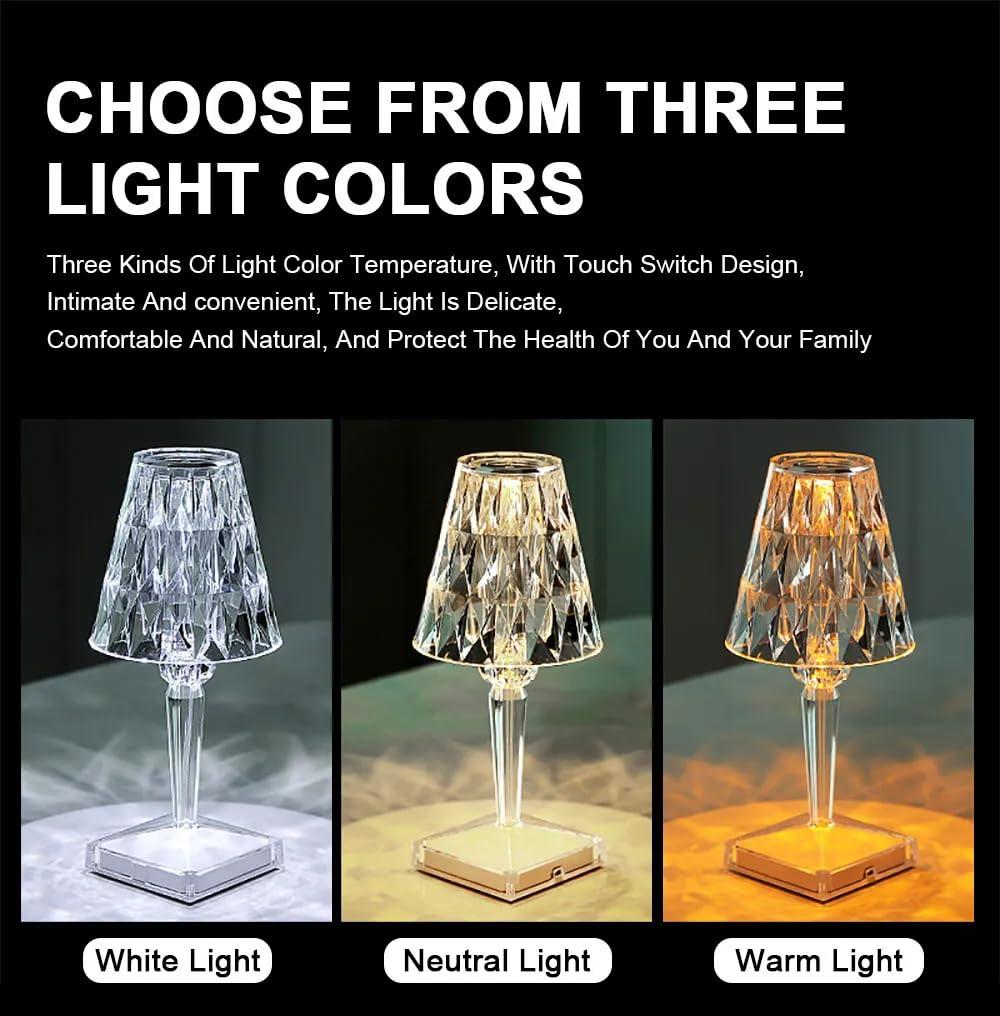 Crystal Touch Control Rechargeable Acrylic Table Lamp