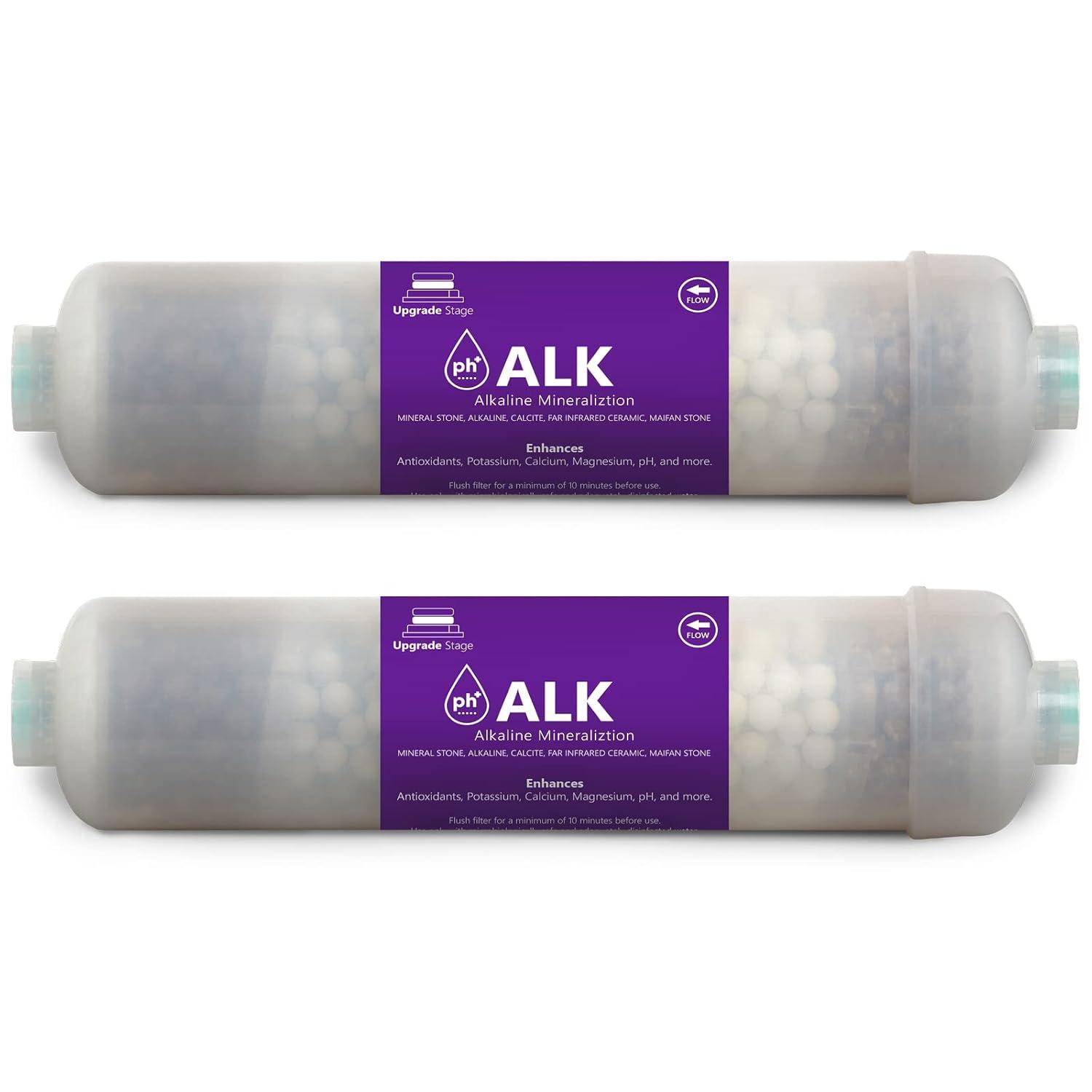 Express Water – Alkaline Filter – Mineral, Antioxidant, pH + Water Filter Replacement – 10 inch Inline Quick Connect Filter – Under Sink and Reverse Osmosis System