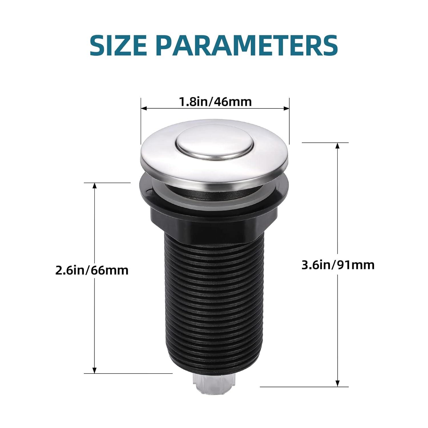 Kraus KRAUS Garbage Disposal Air Switch Kit with Push Button, AC Adapter, Power Cord, and Air Tube Included