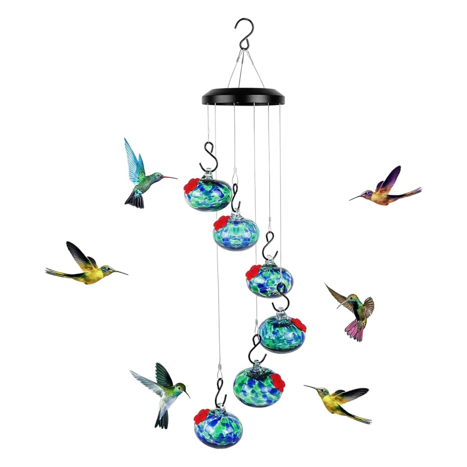 2025 New Charming Wind Chimes Hummingbird feeders,Window Bird feeders for Viewing,Bird feeders for Outdoors Hanging ant and bee Proof