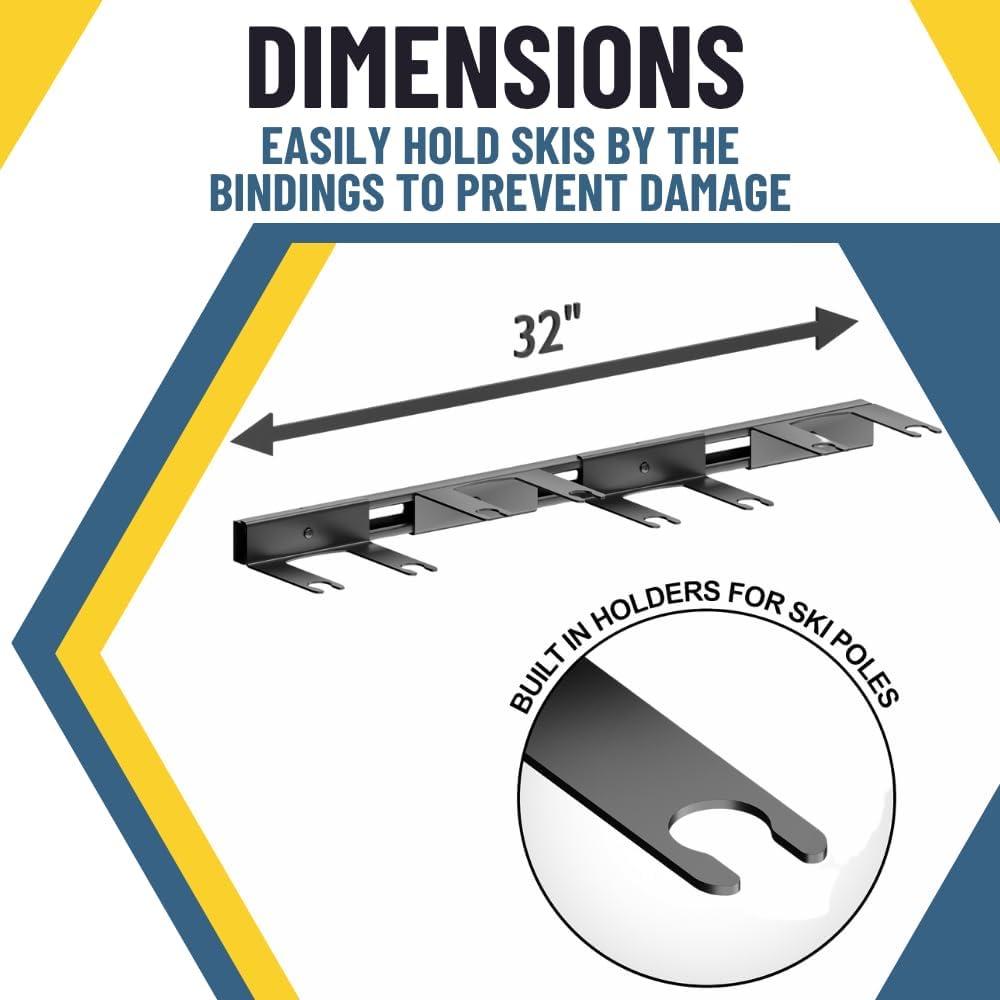 Cropper Steel Wall Mounted Adjustable Multi-Use Ski/Snowboard Rack