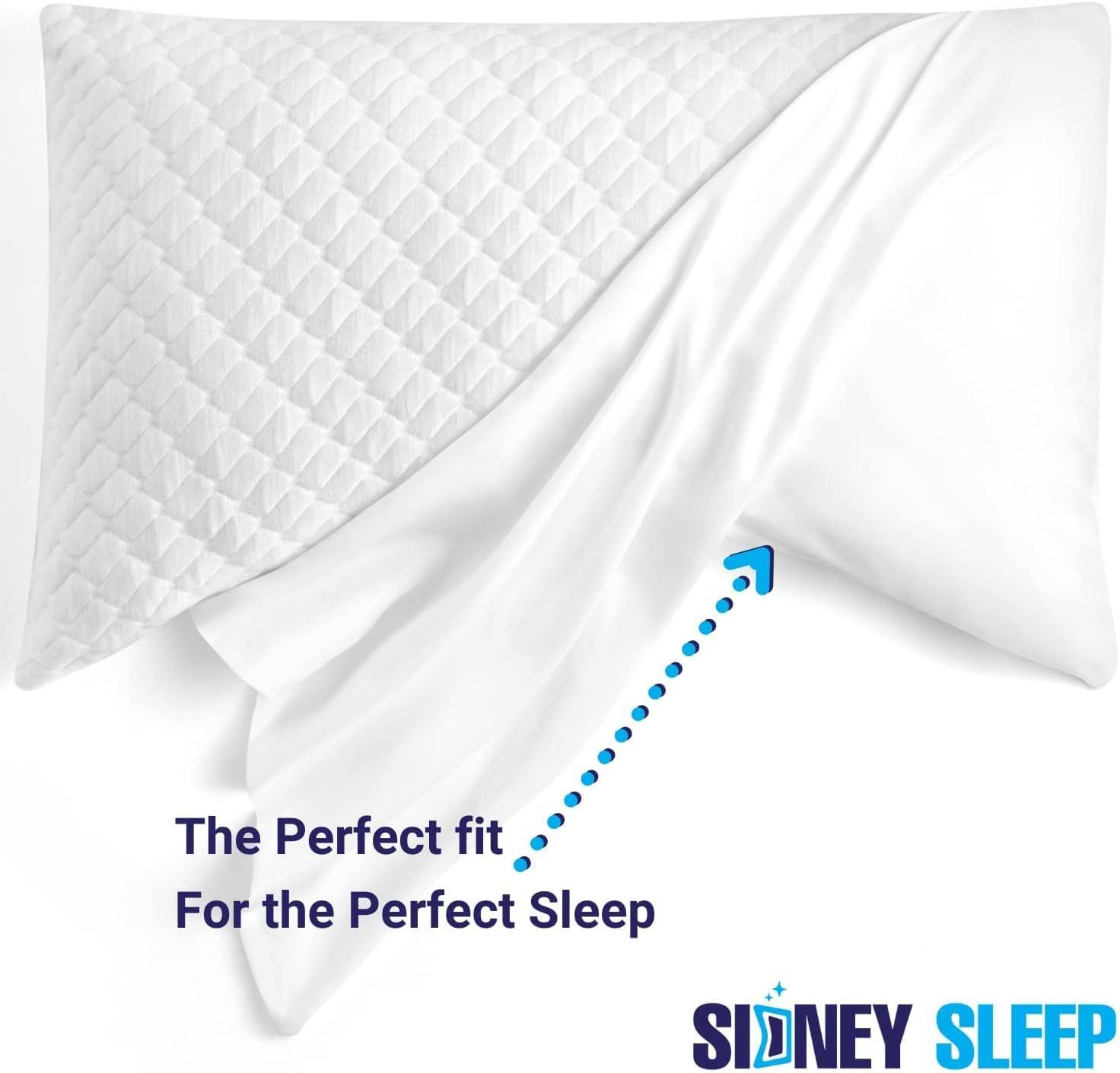 Sidney Sleep Curved Pillow Covers - Full Length Zipper Closure - Premium Soft Brushed Microfiber - 20 x 30 Inches - Fits Curved Side Sleeping Pillows (Queen, White)