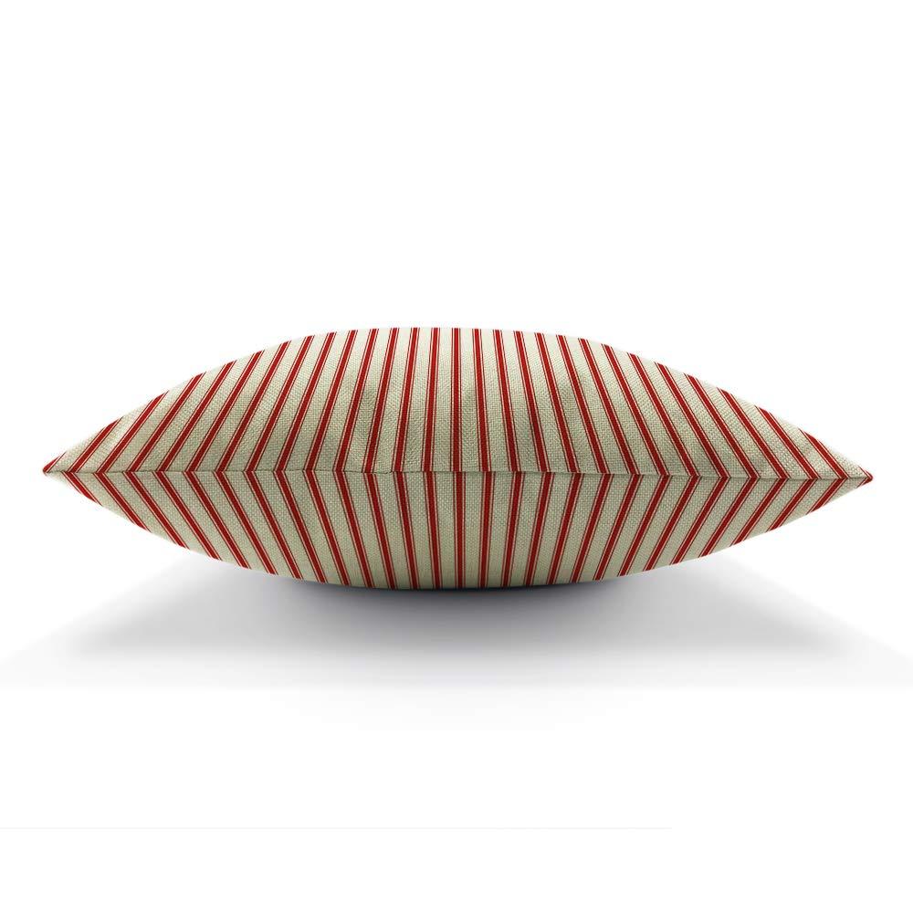 AOYEGO Red Vertical Stripe Throw Pillow Cover Streaks Red and White Line Background Fashion Striped Simple Repeat Pillow Case 18x18 Inch Decorative Men Women Room Cushion Cover for Home Couch