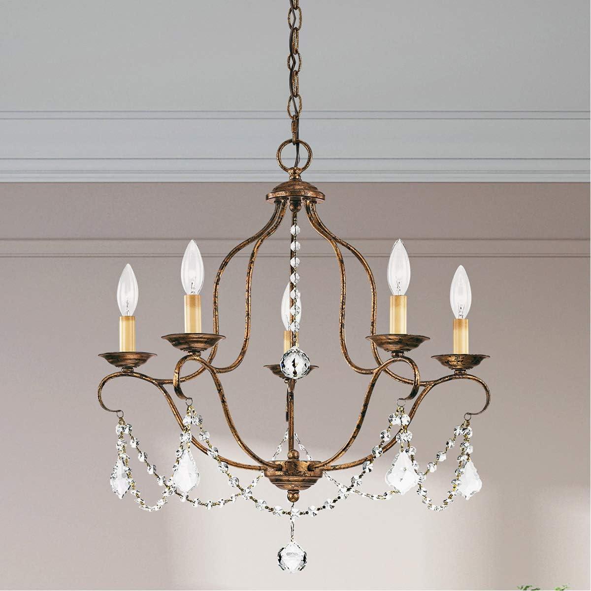 Livex Lighting Chesterfield 5 - Light Chandelier in  Hand Applied Venetian Golden Bronze