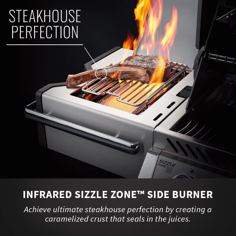 Napoleon Prestige Pro 665 Propane Gas Grill With Infrared Rear Burner And Infrared Side Burner