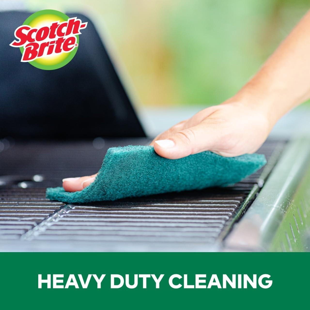 Scotch-Brite Heavy Duty Large Scour Pads, Scouring Pads for Kitchen and Dish Cleaning, 8 Pads