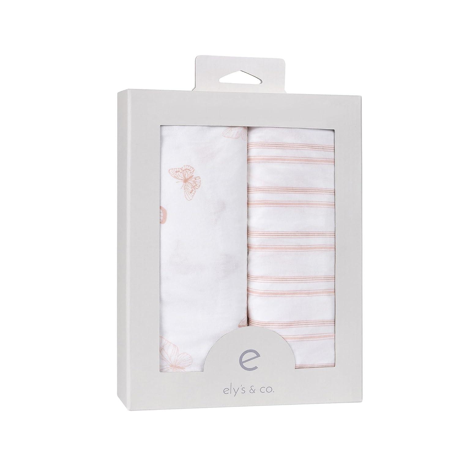 Ely's & Co. Baby Fitted Bassinet Sheet  100% Combed Jersey Cotton Pink for Baby Girl 2 Pack