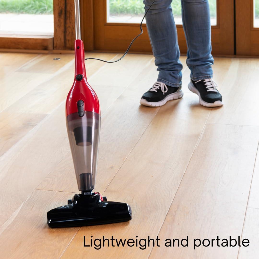 Red 2-in-1 Bagless Upright and Handheld Vacuum Cleaner