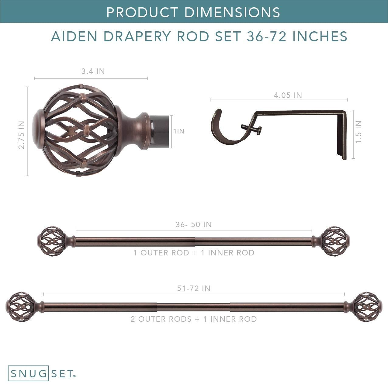 SnugSet Aiden Adjustable Single Curtain Rod