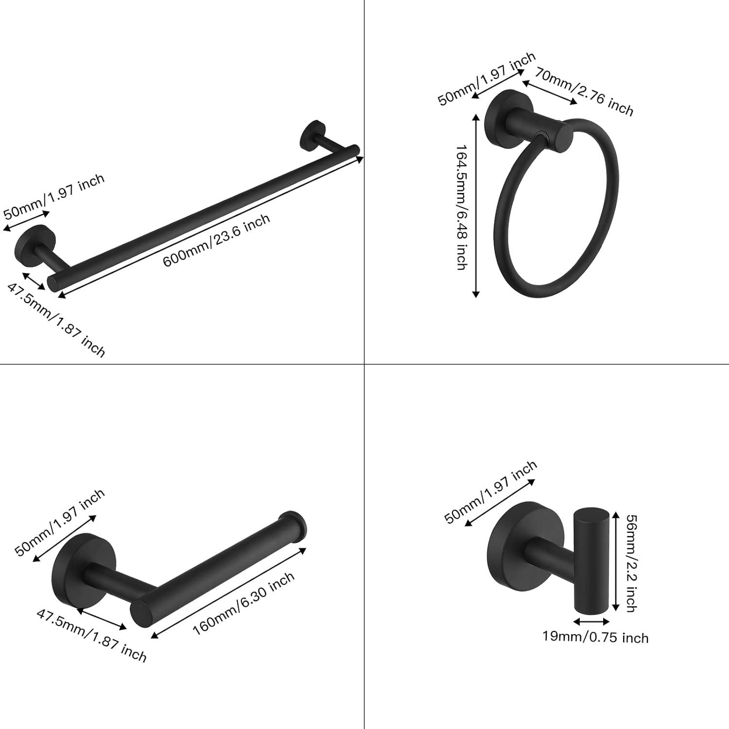 VIBRANTBATH A-91020-BG 5 - Piece Bathroom Hardware Set