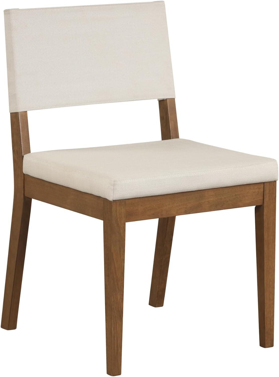 Linus Modern Upholstered Side Chair with Dark Brown Wood Frame