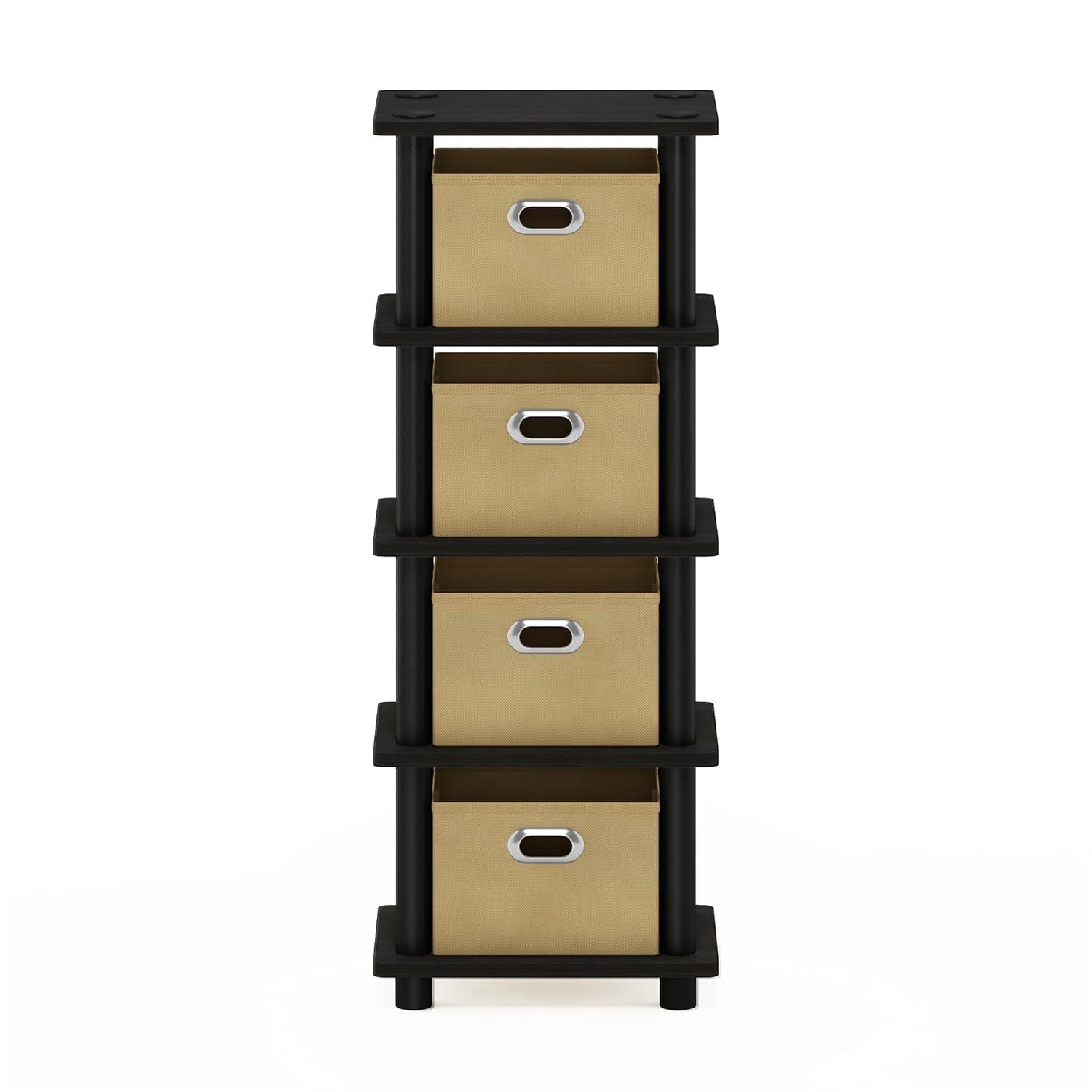 Furinno 5-Tier Multi-Functional Storage Shelves Display Rack Bookcase for Bathroom&Living room&Home office&Kitchen,Espresso
