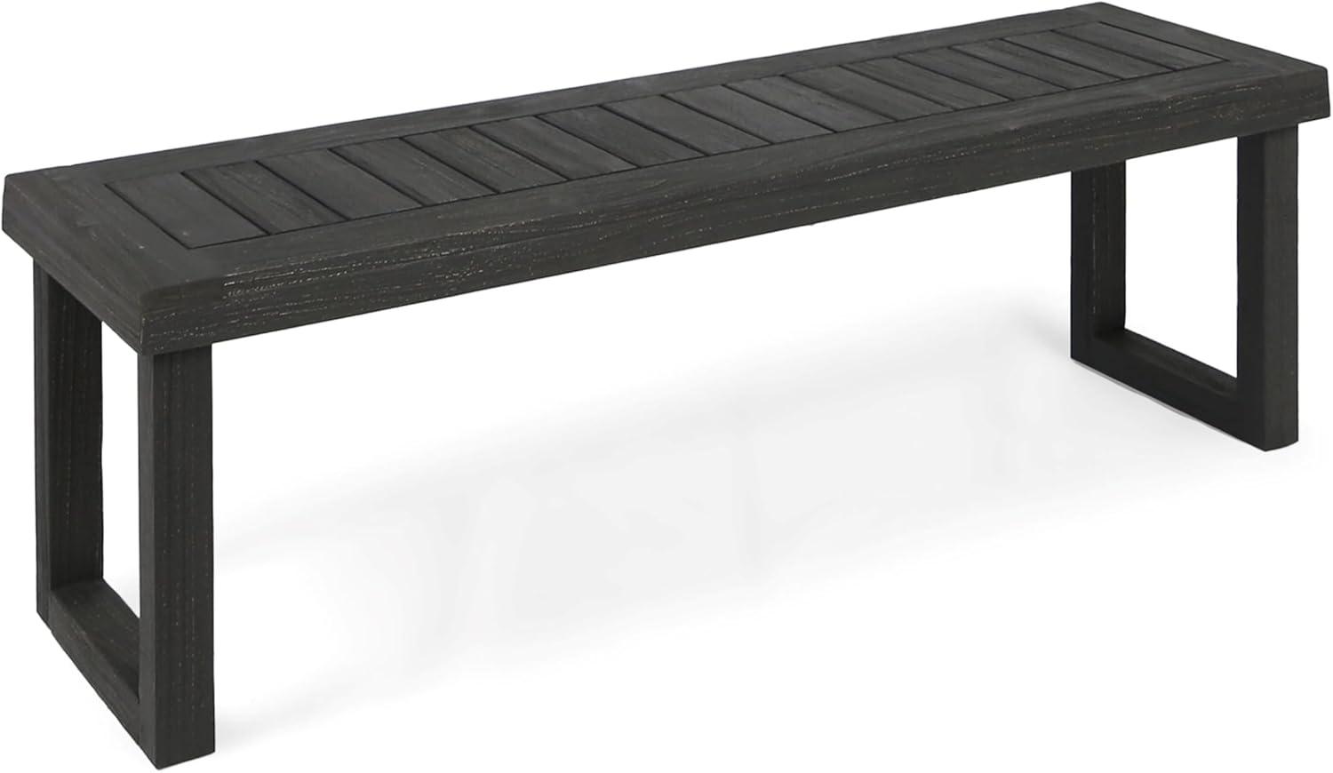 Kemp 49 lb Sandblast Dark Gray Acacia Wood Outdoor Bench