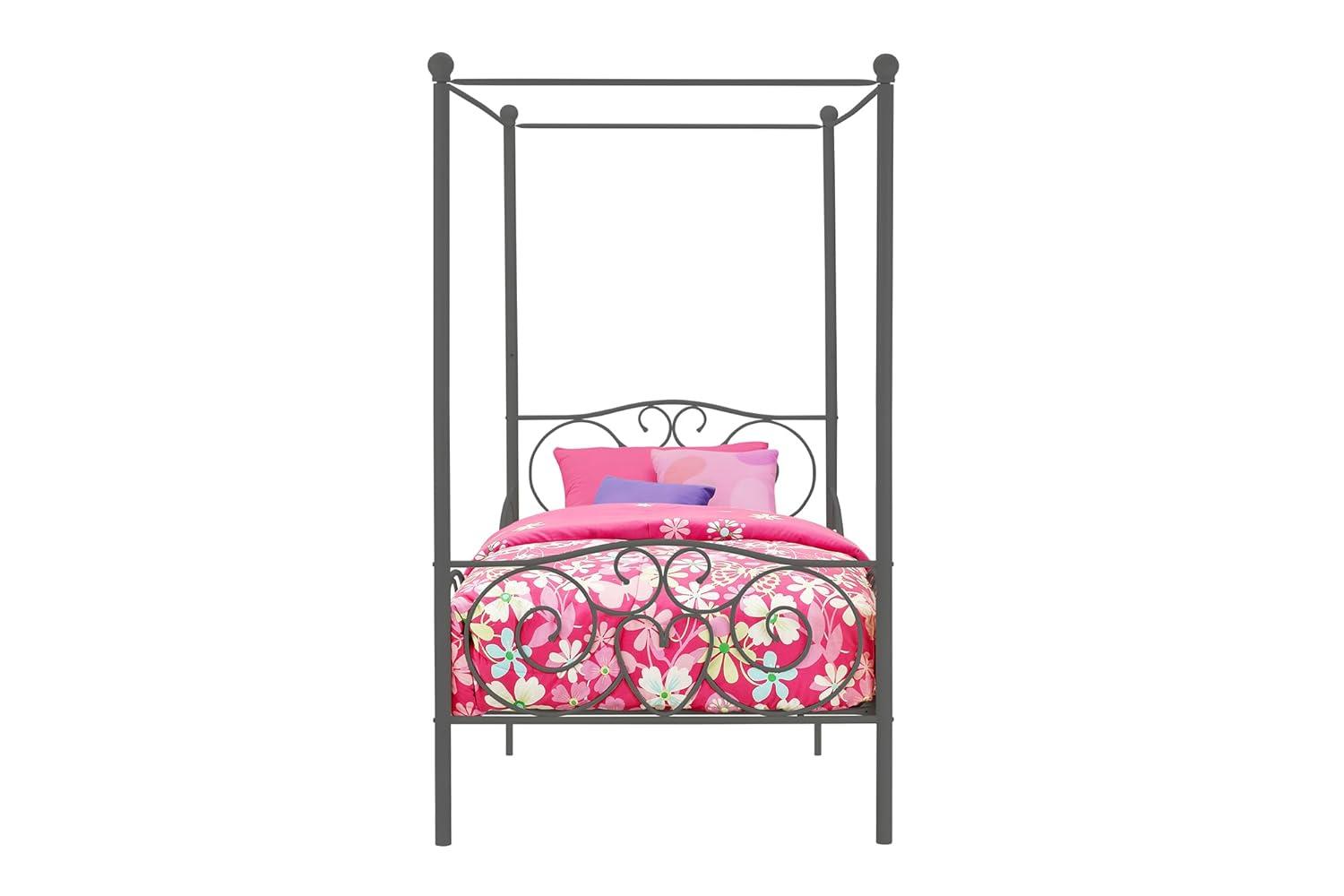DHP 4020959 Sturdy Bed Frame, Twin, Pewter