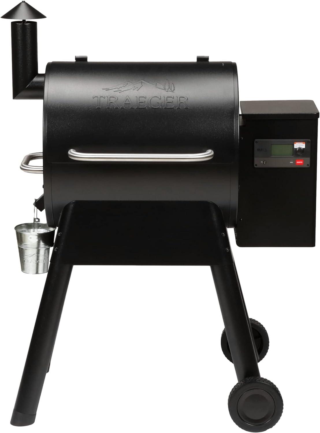 Black Steel WiFi-Enabled Wood Pellet Smoker Grill