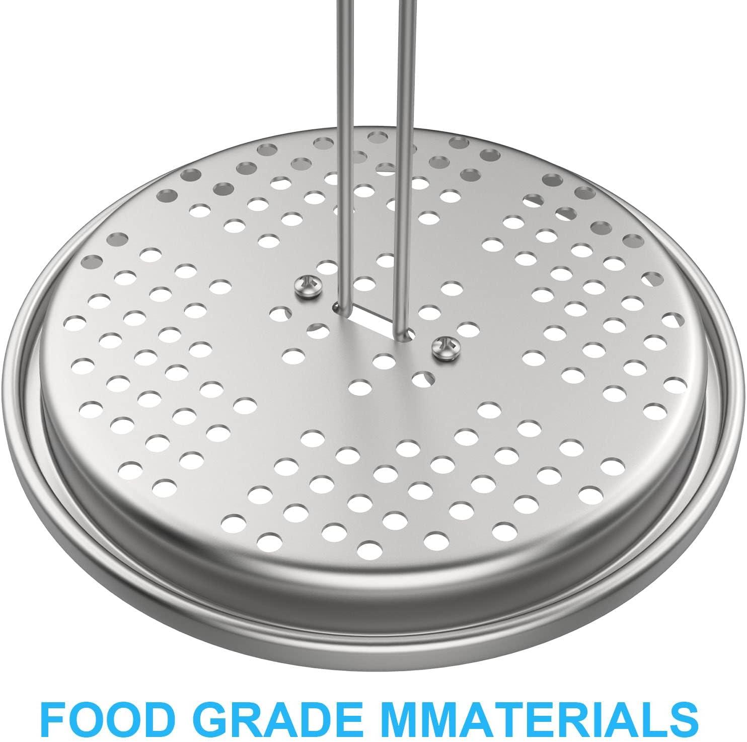 DELSbbq Turkey Fryer Stand Kit Wire Handle Lifter Hook, Perforated Turkey Fryer Hook and Stand Set Turkey Chicken Fryer Accessory Kit with for Poultry Deep Frying Pot