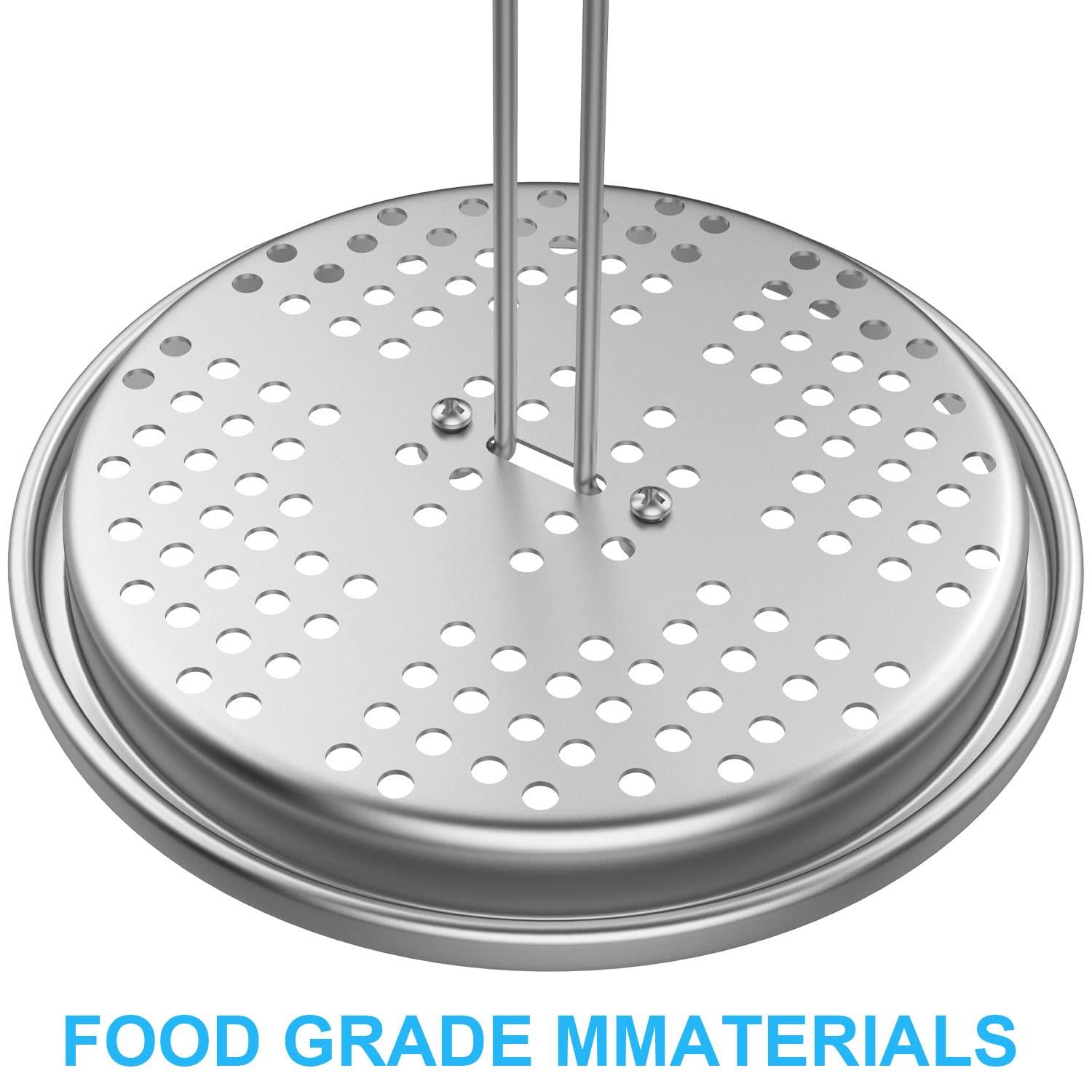 DELSbbq Turkey Fryer Stand Kit Wire Handle Lifter Hook, Perforated Turkey Fryer Hook and Stand Set Turkey Chicken Fryer Accessory Kit with for Poultry Deep Frying Pot