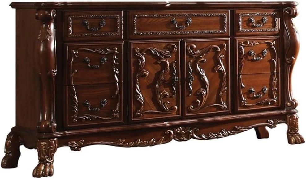 Cherry Oak 7-Drawer Dresser with Felt-Lined Drawers