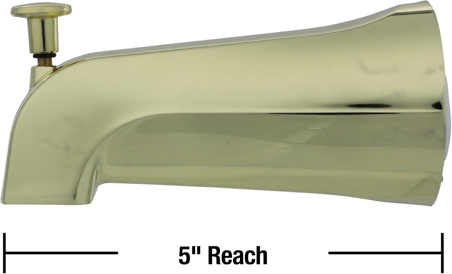 Danco 70-89265 Universal Tub Spout with Diverter, Polished Brass
