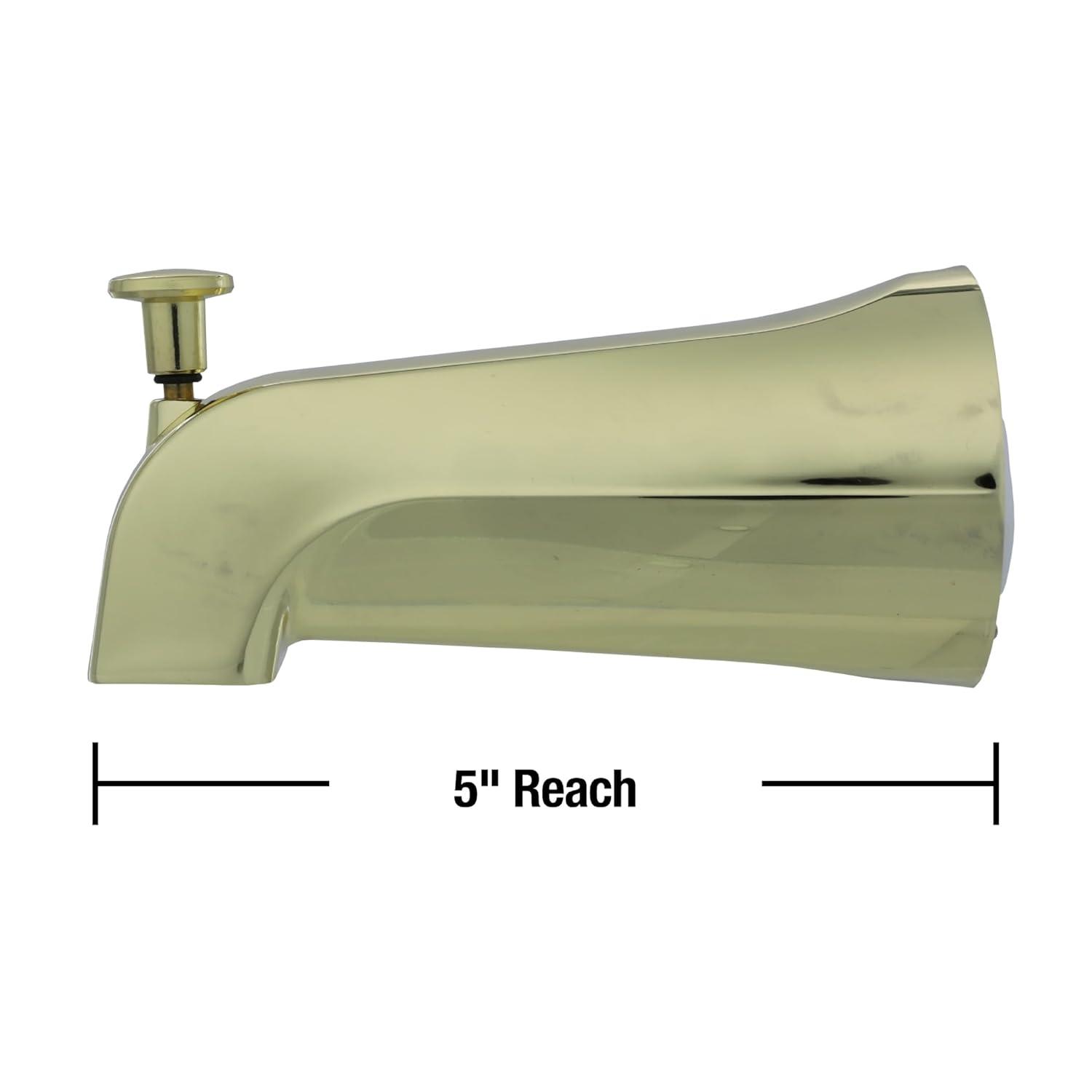 Danco 70-89265 Universal Tub Spout with Diverter, Polished Brass