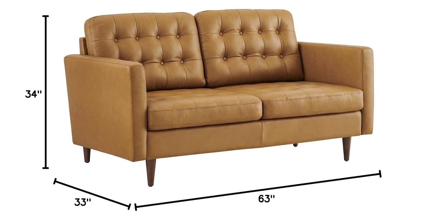 Modway Modway Exalt Tufted Leather Loveseat