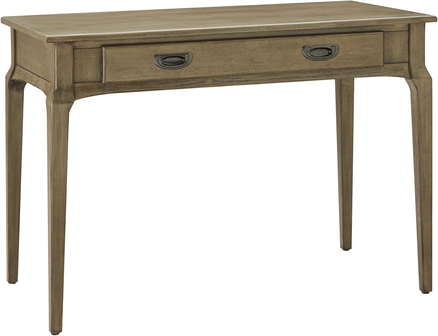 Smoke Gray Solid Wood Laptop Desk with Drawer