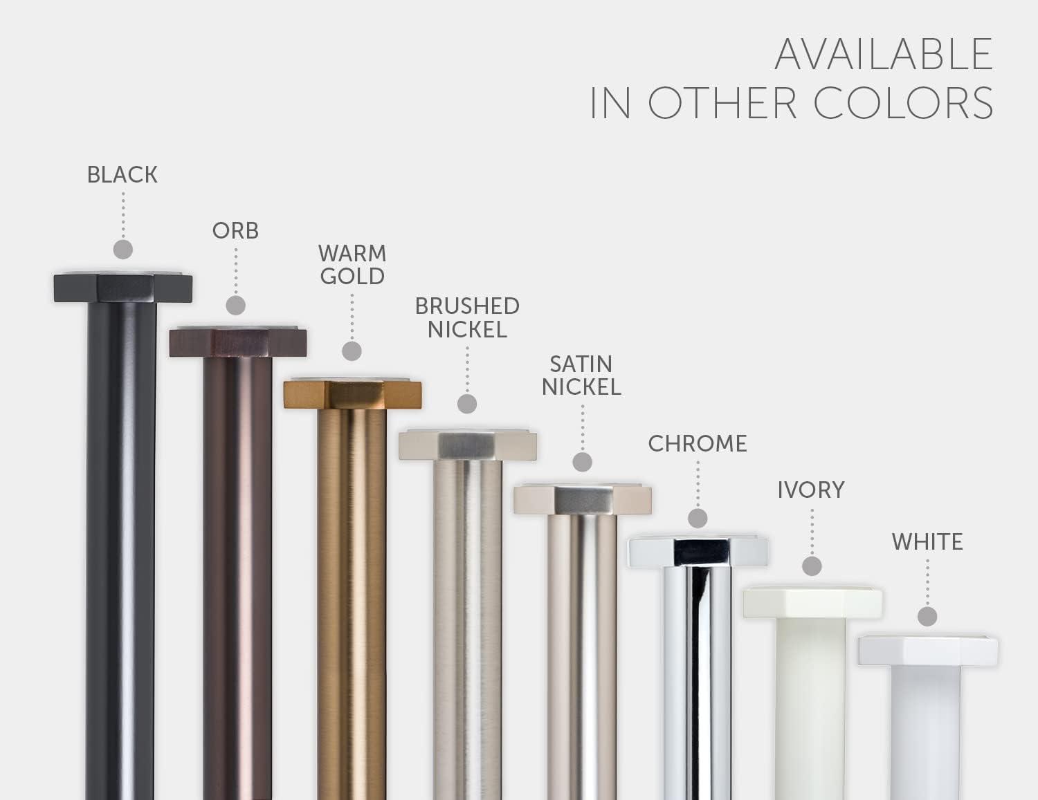 Ivilon Tension Curtain Rod - Spring Tension Rod for Small Windows or Shower, 16 to 24 Inch. Black