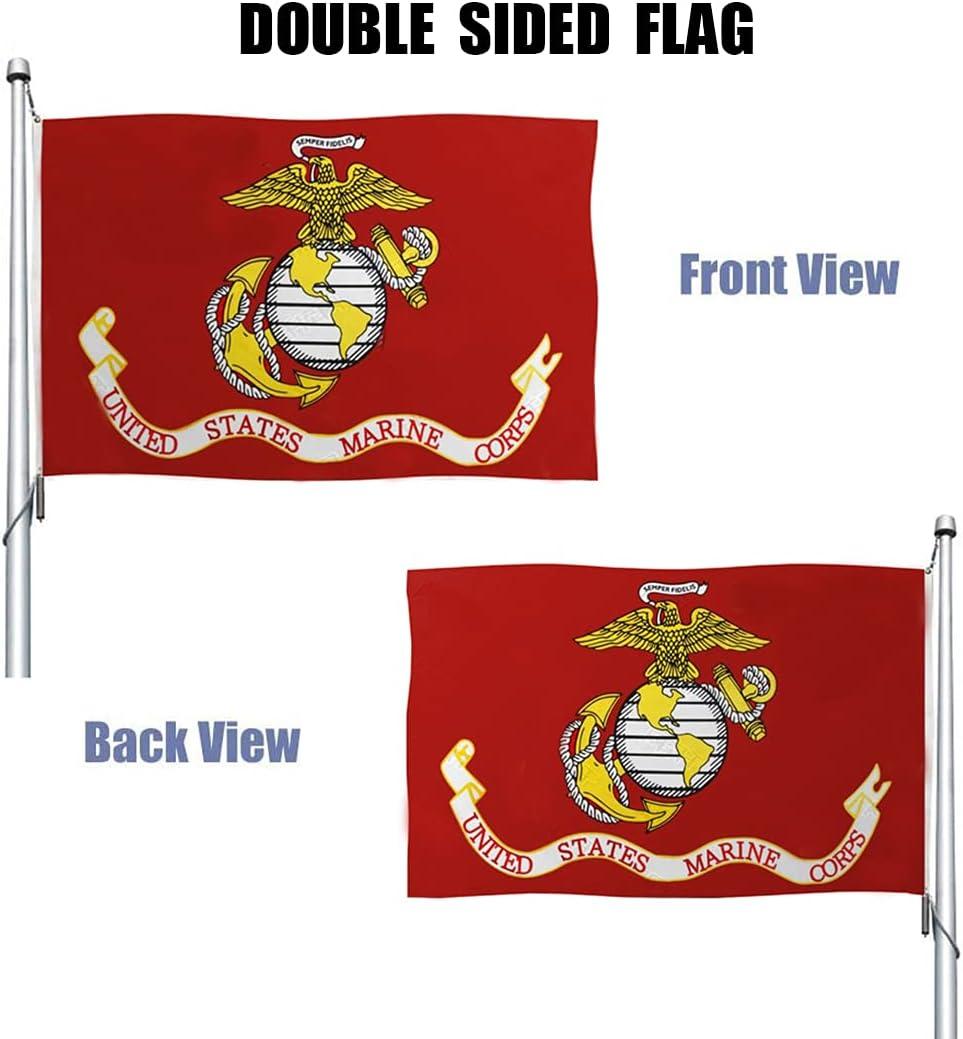 US Marine Corps Red Heavy Duty Polyester Flag 3x5 with Brass Grommets