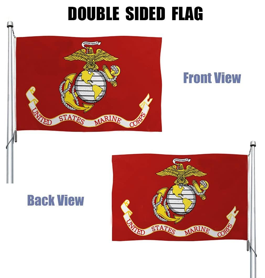 US Marine Corps Red Heavy Duty Polyester Flag 3x5 with Brass Grommets
