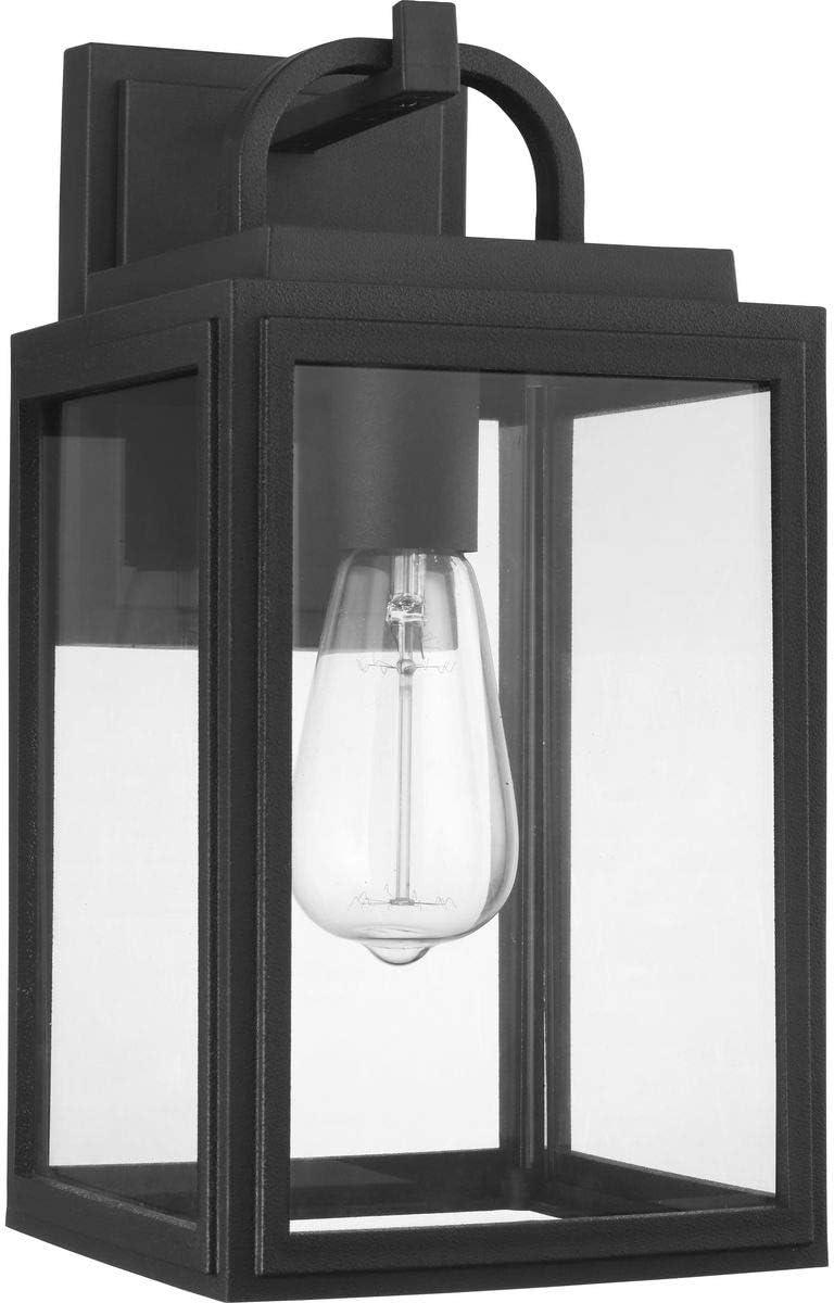 Coastal-Inspired Black Bronze Outdoor Lantern with Clear Glass