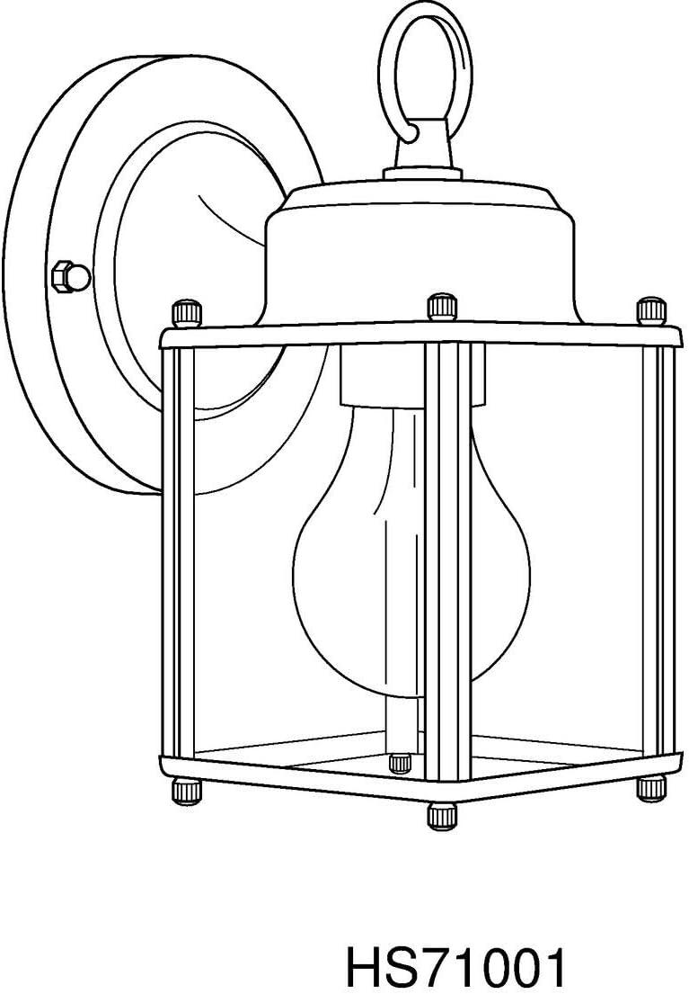 HomeStyle HS71001-10 HS71001-31 1-Light Small Wall Lantern, Black