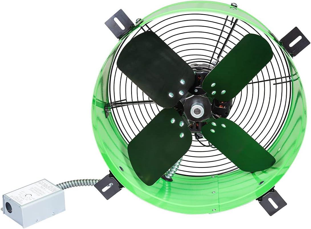 Green Galvanized Steel 15-Inch Gable Mount Attic Fan