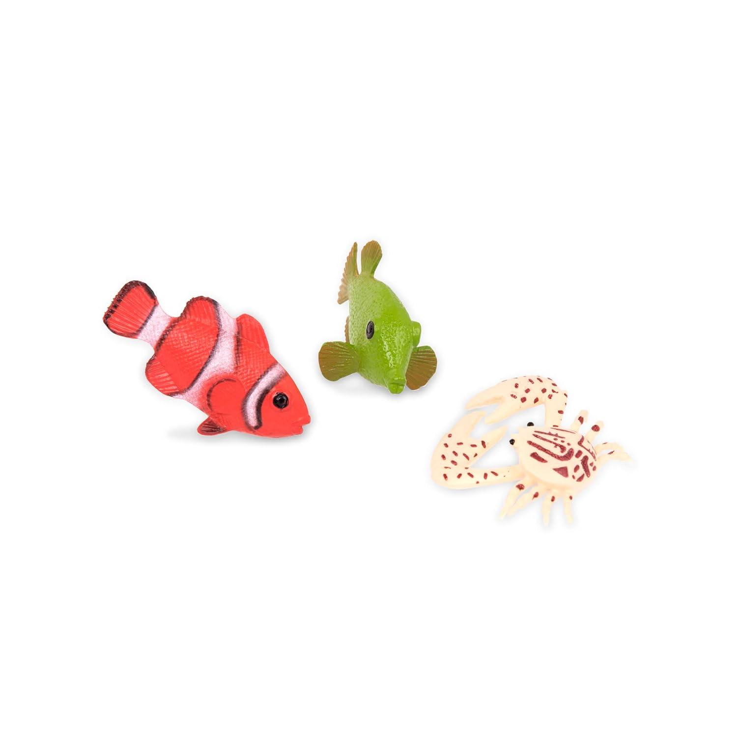 Terra by Battat – 60pcs Tropical Fish & Crab Toys – Mini Plastic Ocean Animal Figurines for Kids – Realistic Sea Creatures in Tube – Sensory Educational Playset for Toddlers Ages 3+