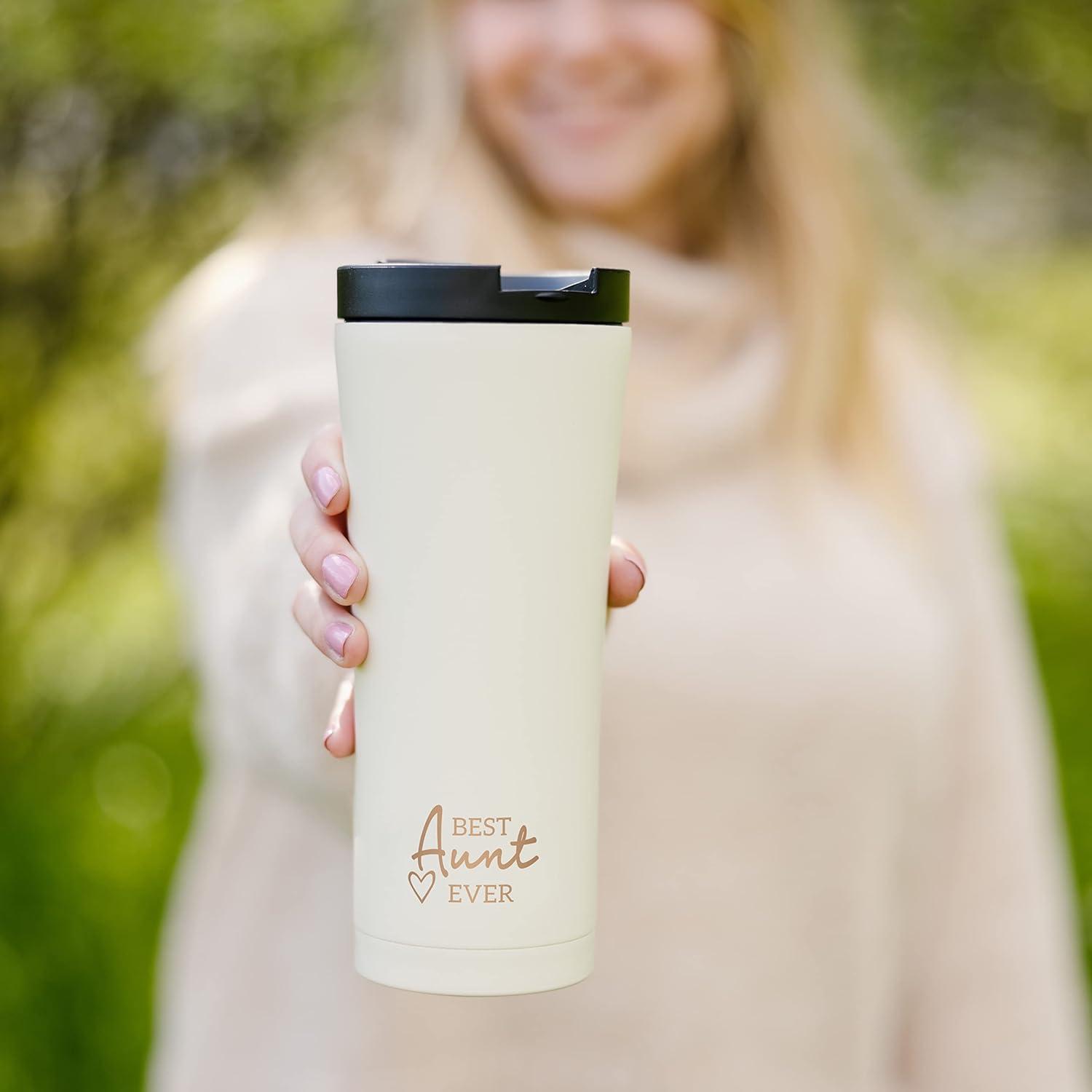 Pavilion - Best Aunt Ever - 17 oz Travel To-Go Insulated Coffee Mug Cup Auntie Aunty Tee-Tee Ti-Ti Tia Gift